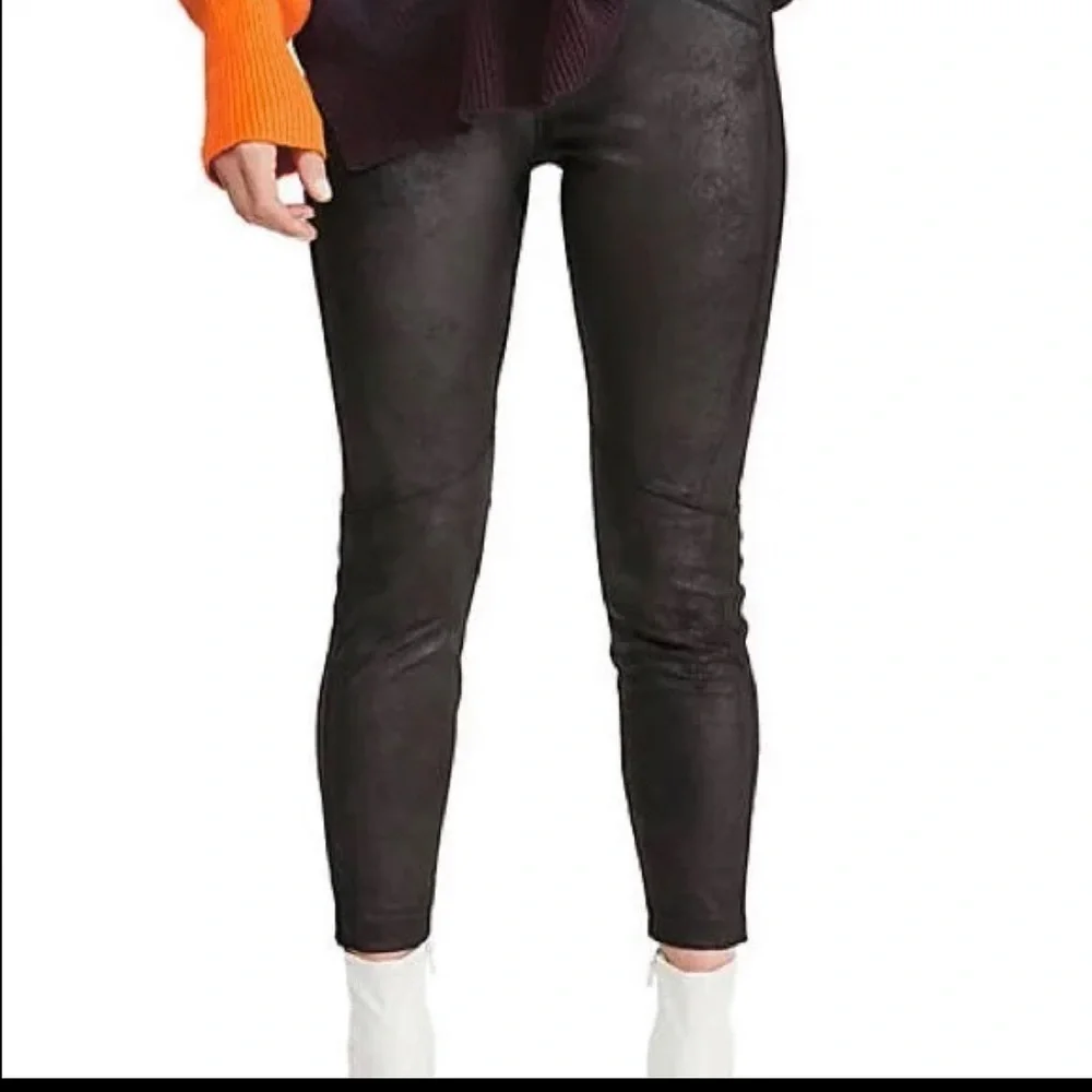 Black Free People Faux Leather Leggings